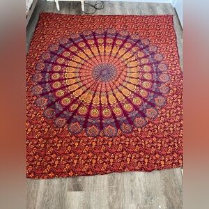 EARTHBOUND Red and Gold Mandala Tapestry